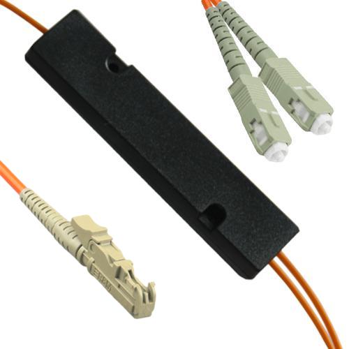 1x2 E2000/UPC to SC/UPC FBT Splitter OM1 62.5/125 Multimode