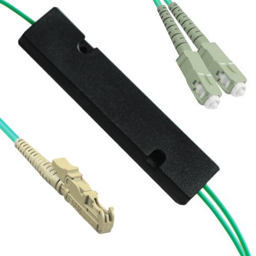 1x2 E2000/UPC to SC/UPC FBT Splitter OM3 50/125 Multimode