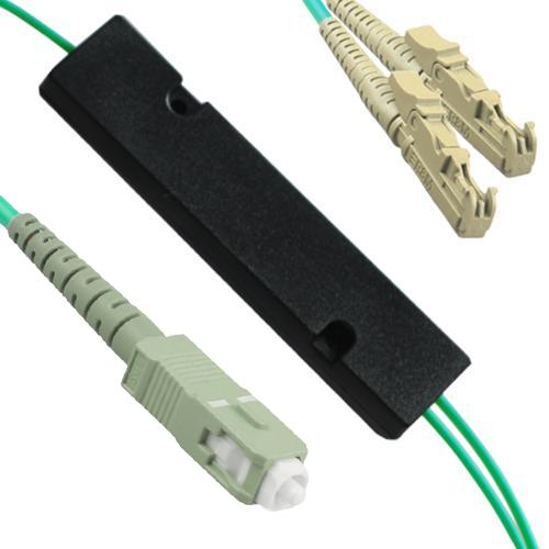 1x2 SC/UPC to E2000/UPC FBT Splitter OM3 50/125 Multimode