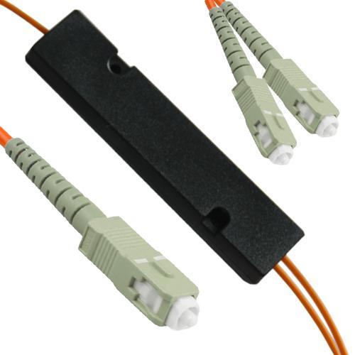 1x2 SC/UPC to SC/UPC FBT Splitter OM1 62.5/125 Multimode
