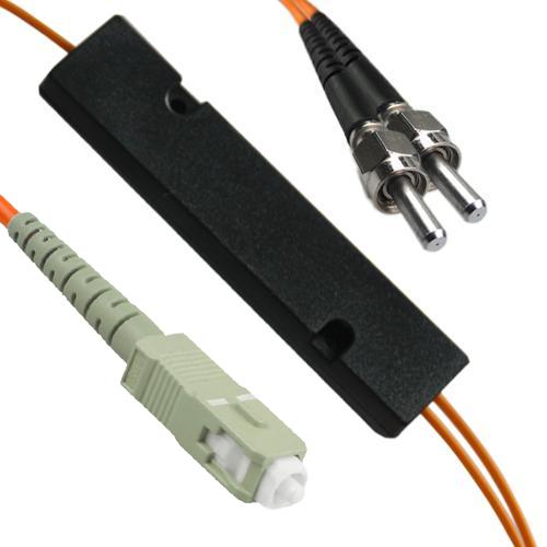1x2 SC/UPC to SMA905/UPC FBT Splitter OM1 62.5/125 Multimode