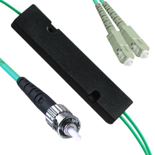 1x2 ST/UPC to SC/UPC FBT Splitter OM3 50/125 Multimode