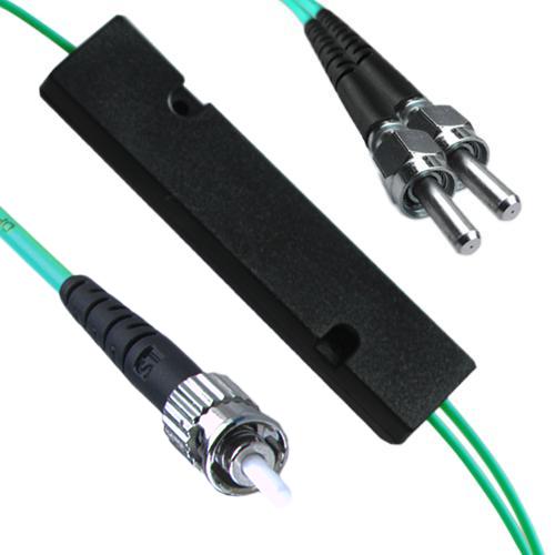 1x2 ST/UPC to SMA905/UPC FBT Splitter OM3 50/125 Multimode