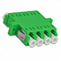 LC/APC Female to Female Adapter 4 Fiber Quad Green Singlemode 