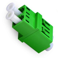 LC/APC Female to Female Adapter Duplex Green Singlemode 