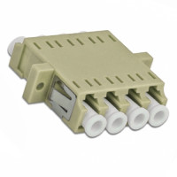 LC/UPC Female to Female Adapter 4 Fiber Quad Beige Multimode 