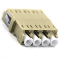 LC/UPC Adapter 4 Fiber Quad Beige Multimode Short Flange
