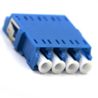 LC/UPC Adapter 4 Fiber Quad Blue Singlemode Short Flange
