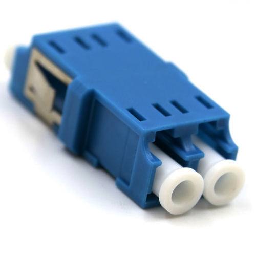 LC/UPC Female to Female Adapter Duplex Blue Singlemode Short Flange
