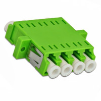 LC/UPC Female to Female Adapter 4 Fiber Quad Lime Green OM5 Multimode 