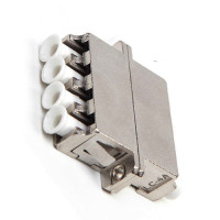 LC/UPC Female to Female Adapter 4 Fiber Quad Multimode Metal