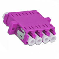 LC/UPC Female to Female Adapter 4 Fiber Quad Violet OM4 Multimode 