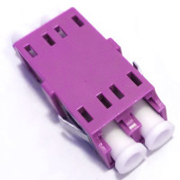 LC/UPC Adapter Duplex Violet OM4 Multimode Short Flange
