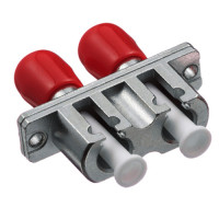 LC/UPC to ST/UPC Adapter Duplex Multimode Rectangular Flange Metal