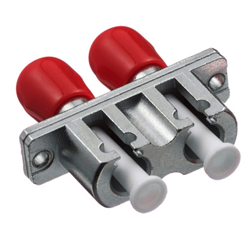 LC/UPC to ST/UPC Adapter Duplex Multimode Rectangular Flange Metal