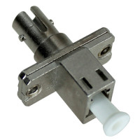 LC/UPC to ST/UPC Adapter Simplex Multimode Rectangular Flange Metal