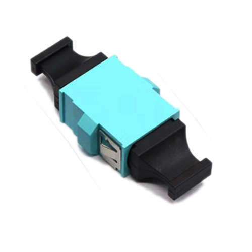 MPO/UPC Adapter 12 Fiber Aqua OM3/OM4 Multimode Short Flange