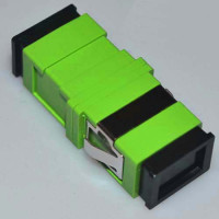 SC/UPC Adapter SX Lime Green OM5 Multimode Short Flange