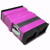 SC/UPC Adapter Duplex Violet OM4 Multimode Short Flange