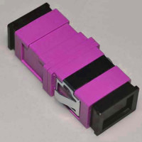 SC/UPC Female to Female Adapter SX Violet OM4 Multimode Short Flange
