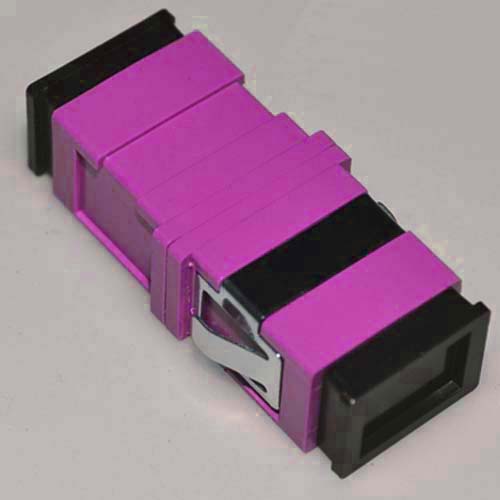 SC/UPC Female to Female Adapter SX Violet OM4 Multimode Short Flange