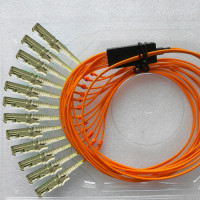 12 Fiber E2000/UPC Ribbon Fanout Pigtails OM1 62.5/125 Multimode