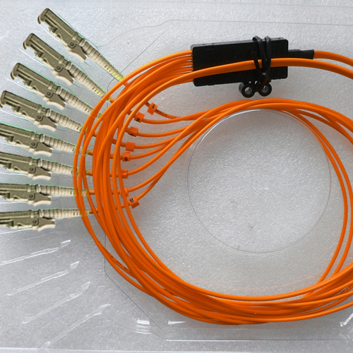 8 Fiber E2000/UPC Ribbon Fanout Pigtails OM1 62.5/125 Multimode