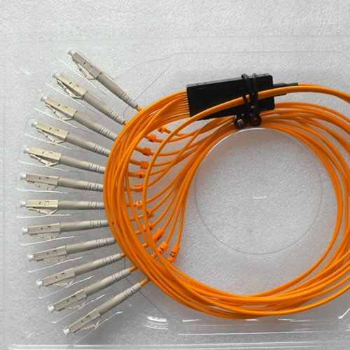 12 Fiber LC/UPC Ribbon Fanout Pigtails OM2 50/125 Multimode