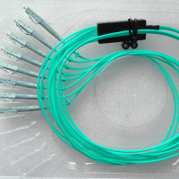 8 Fiber LC/UPC Ribbon Fanout Pigtails OM3 50/125 Multimode