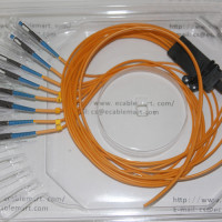 8 Fiber MU/UPC Ribbon Fanout Pigtails OM2 50/125 Multimode