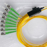 8 Fiber ST/APC Ribbon Fanout Pigtails OS2 9/125 Singlemode