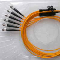 6 Fiber ST/UPC Ribbon Fanout Pigtails OM2 50/125 Multimode