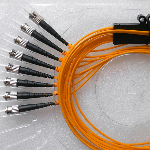 8 Fiber ST/UPC Ribbon Fanout Pigtails OM1 62.5/125 Multimode