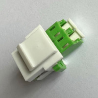 White Keystone Insert LC/UPC Duplex Adapter Lime Green OM5 Multimode