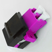 Black Keystone Insert LC/UPC Duplex Adapter Violet Color OM4 Multimode