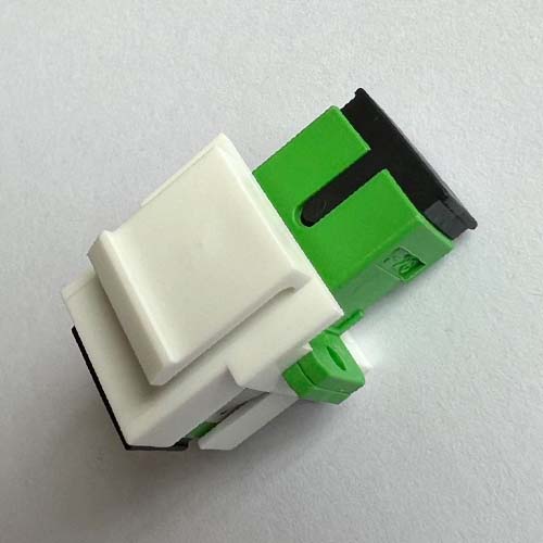 White Keystone Insert SC/APC Simplex Adapter Green 9/125 Singlemode