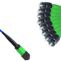 Armored 8 Fiber MPO/APC to FC/APC Fanout Cable OS2 9/125 Singlemode