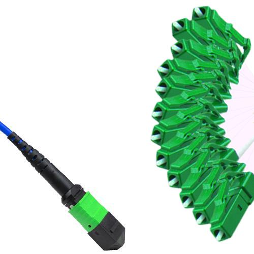 Armored 12 Fiber MPO/APC to LC/APC Fanout Cable OS2 9/125 Singlemode