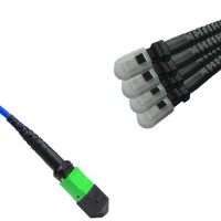 Armored 8 Fiber MPO/APC to MTRJ/UPC Fanout Cable OS2 9/125 Singlemode