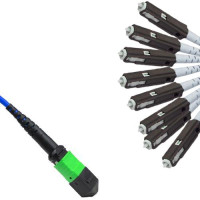 Armored 8 Fiber MPO/APC to MU/UPC Fanout Cable OS2 9/125 Singlemode