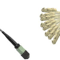 Armored 8 Fiber MPO/UPC to E2000/UPC Fanout Cable OM2 50/125 Multimode