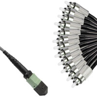 Armored 12 Fiber MPO/UPC to FC/UPC Fanout Cable OM1 62.5/125 Multimode