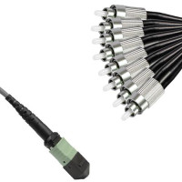 Armored 8 Fiber MPO/UPC to FC/UPC Fanout Cable OM1 62.5/125 Multimode