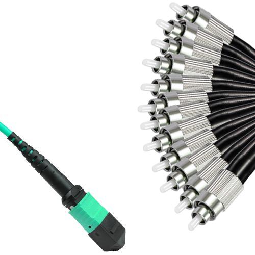 Armored 12 Fiber MPO/UPC to FC/UPC Fanout Cable OM3 50/125 Multimode