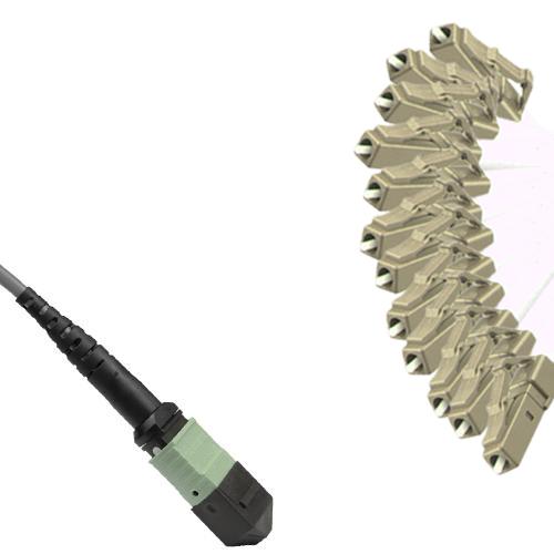 Armored 12 Fiber MPO/UPC to LC/UPC Fanout Cable OM1 62.5/125 Multimode