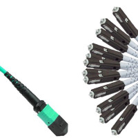 Armored 12 Fiber MPO/UPC to MU/UPC Fanout Cable OM3 50/125 Multimode