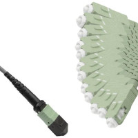 Armored 12 Fiber MPO/UPC to SC/UPC Fanout Cable OM1 62.5/125 Multimode