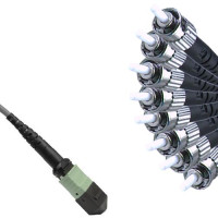 Armored 8 Fiber MPO/UPC to ST/UPC Fanout Cable OM1 62.5/125 Multimode