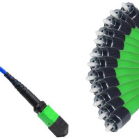 Armored 12 Fiber MTP/APC to FC/APC Fanout Cable OS2 9/125 Singlemode