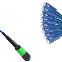 Armored 8 Fiber MTP/APC to SC/UPC Fanout Cable OS2 9/125 Singlemode